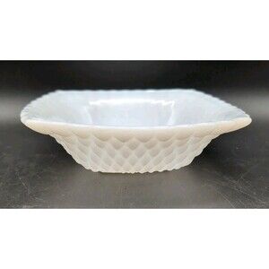 6 1/2” Fenton, Square, Vintage Diamond Pattern, Milk Glass, Candy Bowl